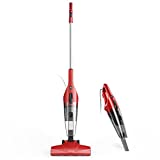 Aspirador con cable 4 en 1, escoba eléctrica con cable, 15000 PA, 600 W, para pisos duros, pelo de perro, apartamentos, dormitorios, boquilla integrada para un fácil almacenamiento